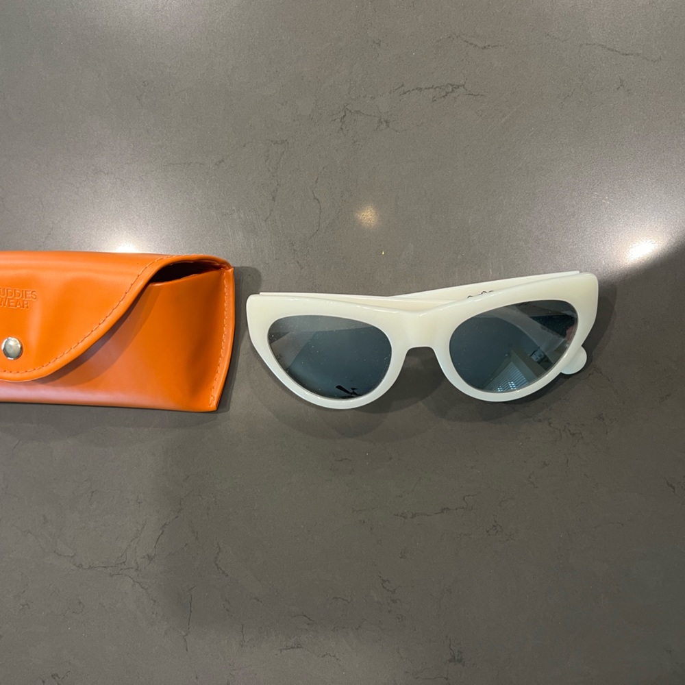 Sun Buddie Eyewear White Cat Eye Sunglasses View 3